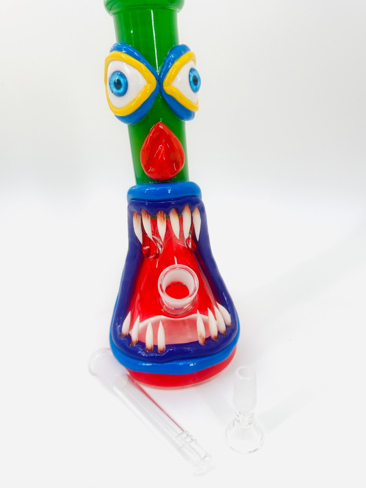 10" 3D  Glass Bongs Smoking Glass Water Pipe with 14mm  catcher