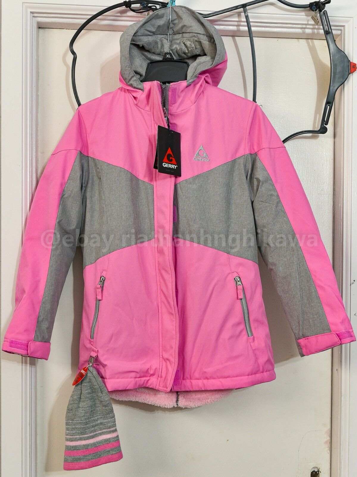 Gerry Youth GIRL 3 in 1 Systems Jacket W Reversible Knit Beanie L 14 16 PINK eBay