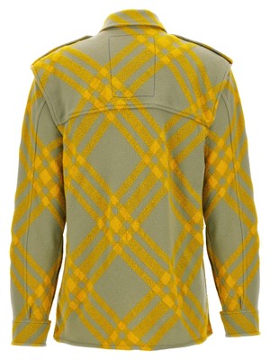 Pre-owned Burberry Check Overshirt 4 Uk In Yellow