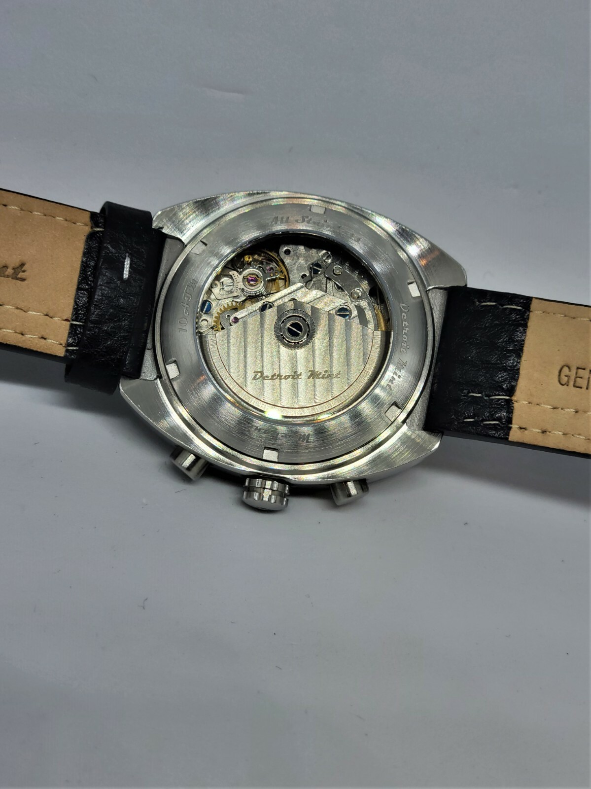 Pre-owned Detroit Mint Mechanic Automatic Chronograph White Panda 7734 Style