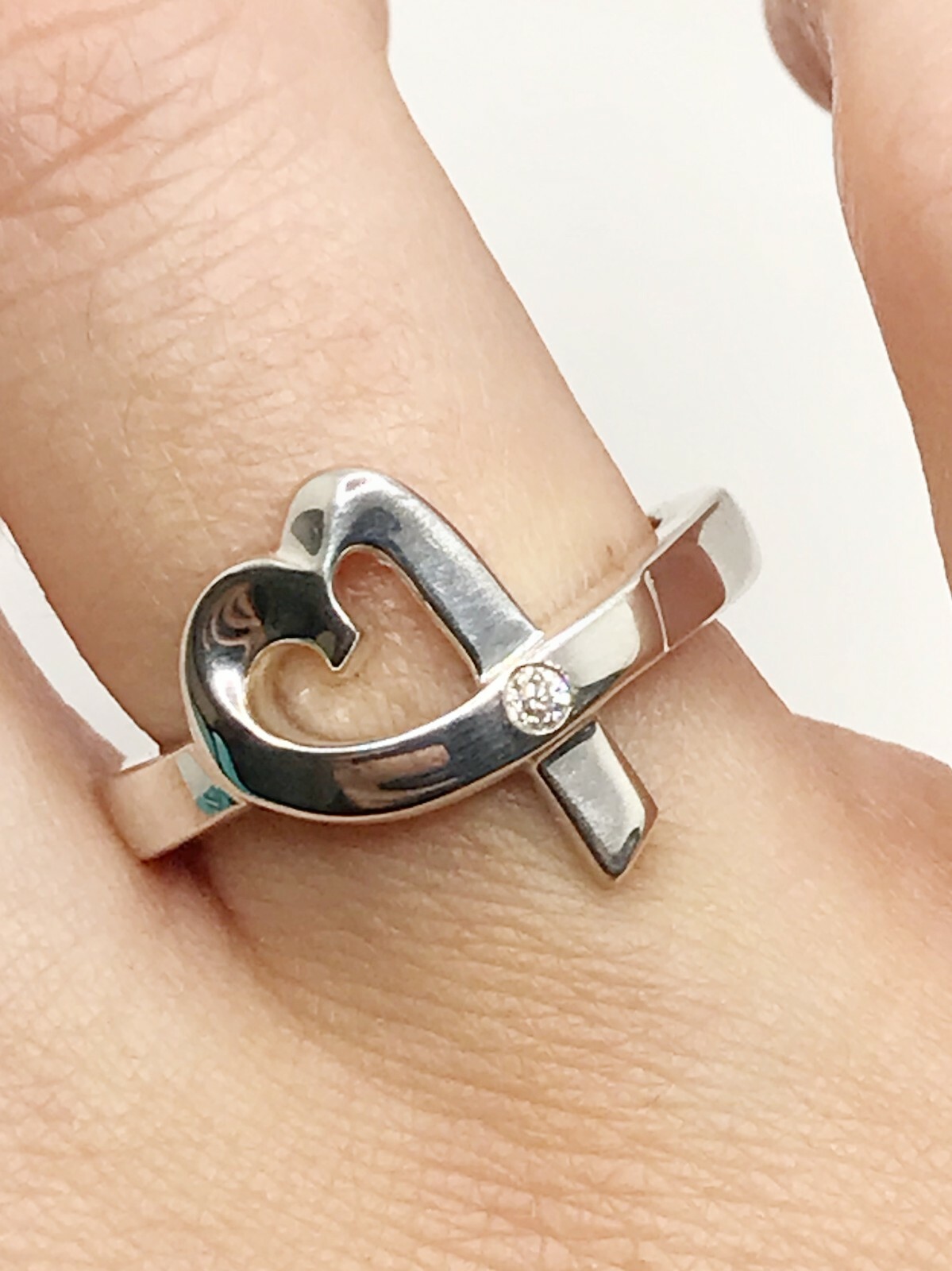 【ユーズド品】TIFFANY　Triple Loving Heart　＊671 Tiffany & Co. Paloma Picasso SS 925 & 2 Pt Diamond Loving