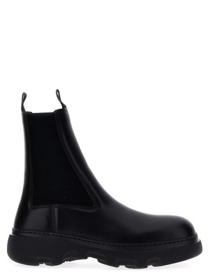 Pre-owned Burberry 'chelsea' Ankle Boots In Black