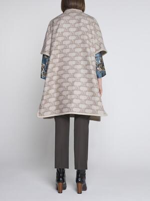 Pre-owned Max Mara Zenica Cashmere And Wool Reversible Cape In Beige