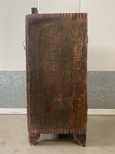 🔥 Antique Old 19th c. American Folk Art Rustic Country Primitive Spice Cabinet