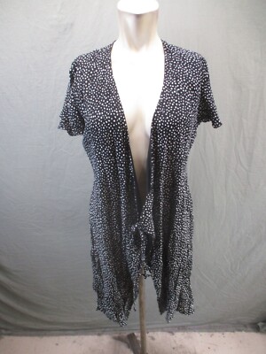 NWT Francesca's Size L Womens Polka Dot Short Sleeve Short Summer Wrap Dress 547