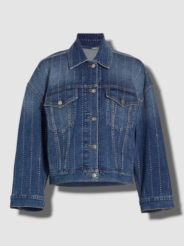 アウターその他 Stella McCartney JACKET (6501163CU703) $1796 Stella McCartney Womens Blue Rhinestone Hotfix Stripe