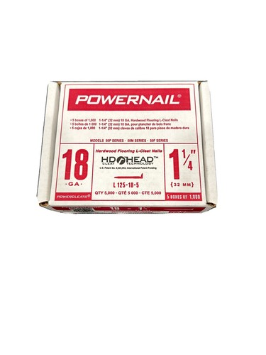 --0²nail-- Powernail L125185 18-Gauge 1-1/4-Inch Length L-Cleat Flooring