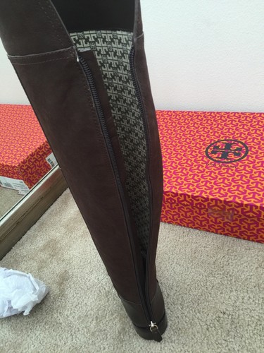 Pre-owned Tory Burch Tory Buch Brown Simone Over The Knee 35mm Boot Choose Your Size