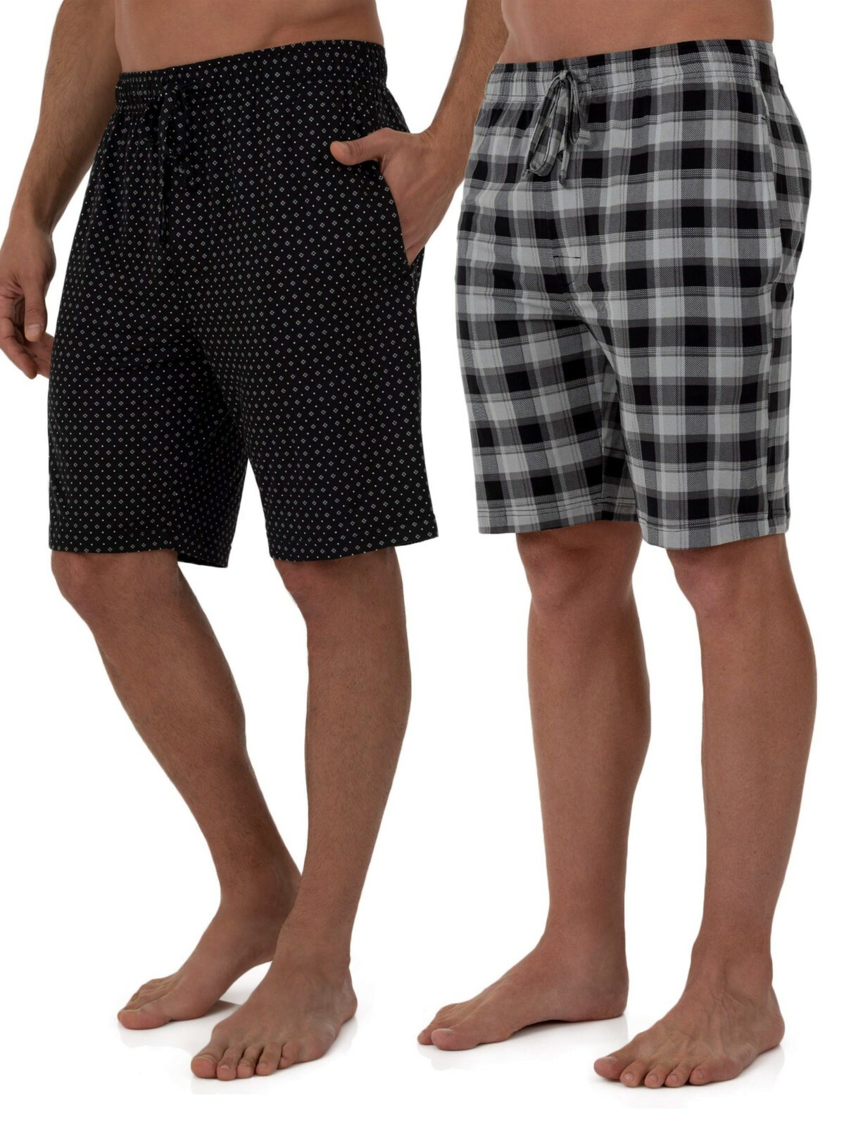 Fruit of the Loom Sleep Lounge Shorts Beyond Soft Knit 2 Pack Black Men's  M-5XL | eBay