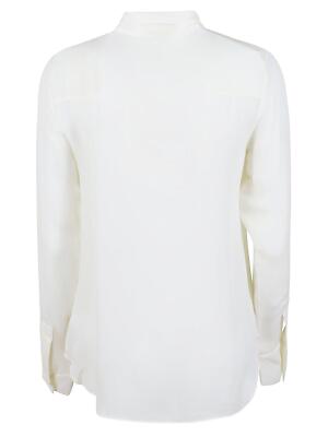 Pre-owned Michael Kors Pussy Bow Blouse In White