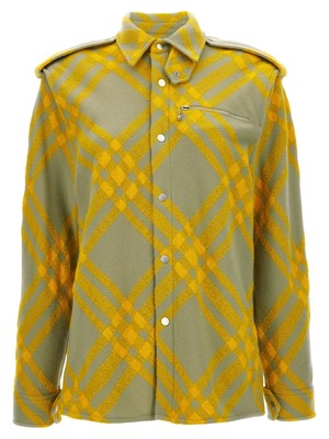 Pre-owned Burberry Check Overshirt 4 Uk In Yellow