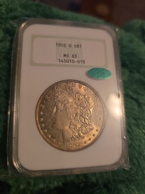 1902-O MORGAN SILVER DOLLAR NGC MS-63 Fatty OGH CAC 