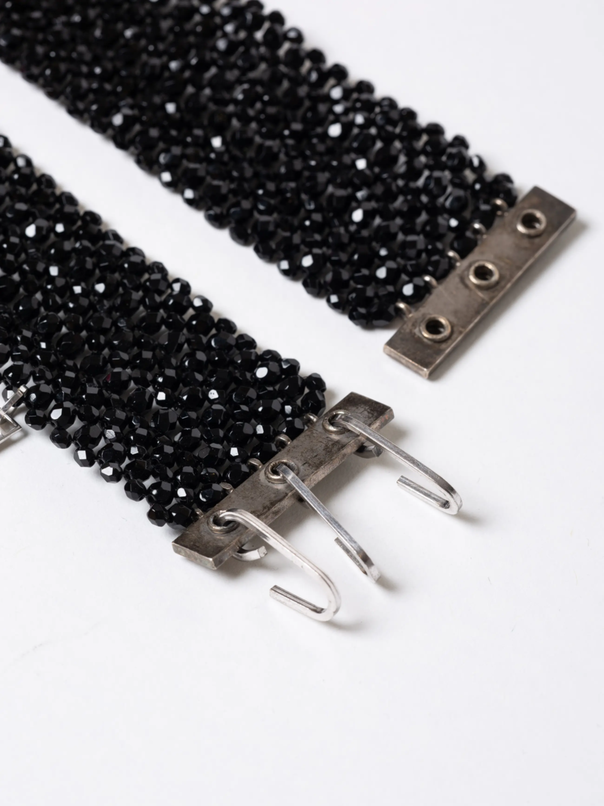 Rare Dior Homme 'Strip' Black Beaded Belt SS04 Crystal Hedi Rare Dior Homme 'Strip' Black Beaded Belt SS04 Crystal Hedi