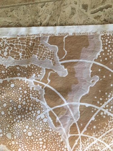 Alan Nanness SCOTCHGUARD Coral Sea Brown Fabric Tan Ocean Sea 52x72.5