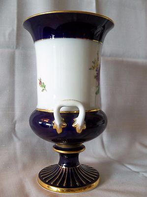 MEISSEN COBALT BLUE DOUBLE HANDLED 9.5