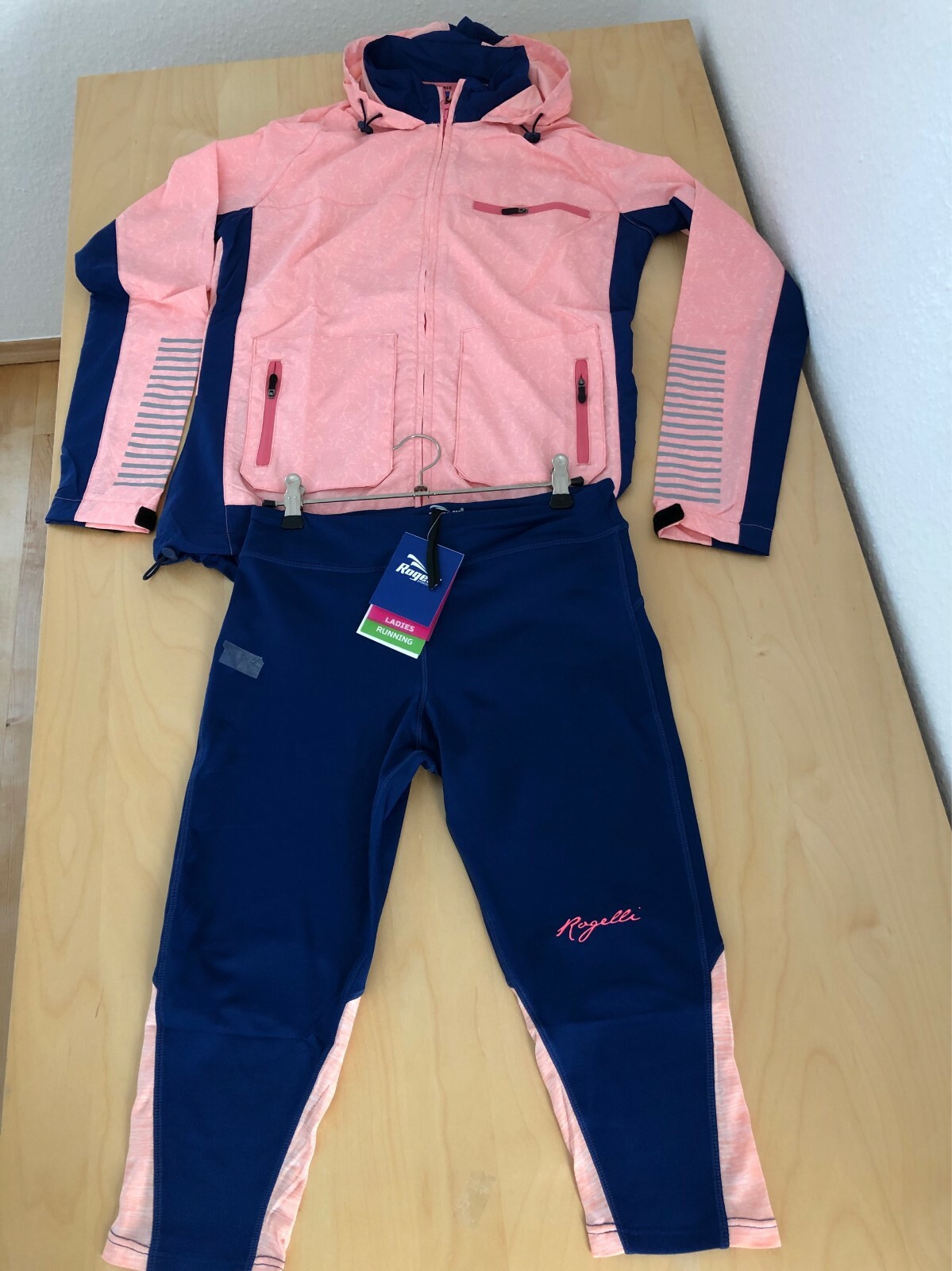 ROGELLI 2er SET  Laufjacke und 3/4 Tight atmungsaktiv Grössen 36 -44  NEUWARE !!