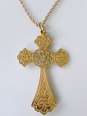 9ct Gold Necklace 9ct Yellow Gold Celtic Cross Pendant 9ct