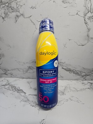 Daylogic Sport Continuous Spray Sunscreen Reef Friendly SPF 50 5.5oz Sealed