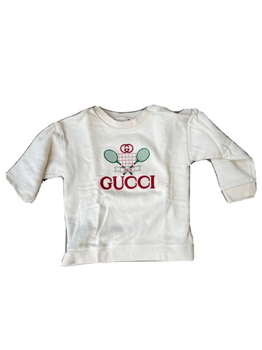 RARE GUCCI Kids Gucci Tennis Cotton Sweatshirt In White Size 36 M eBay
