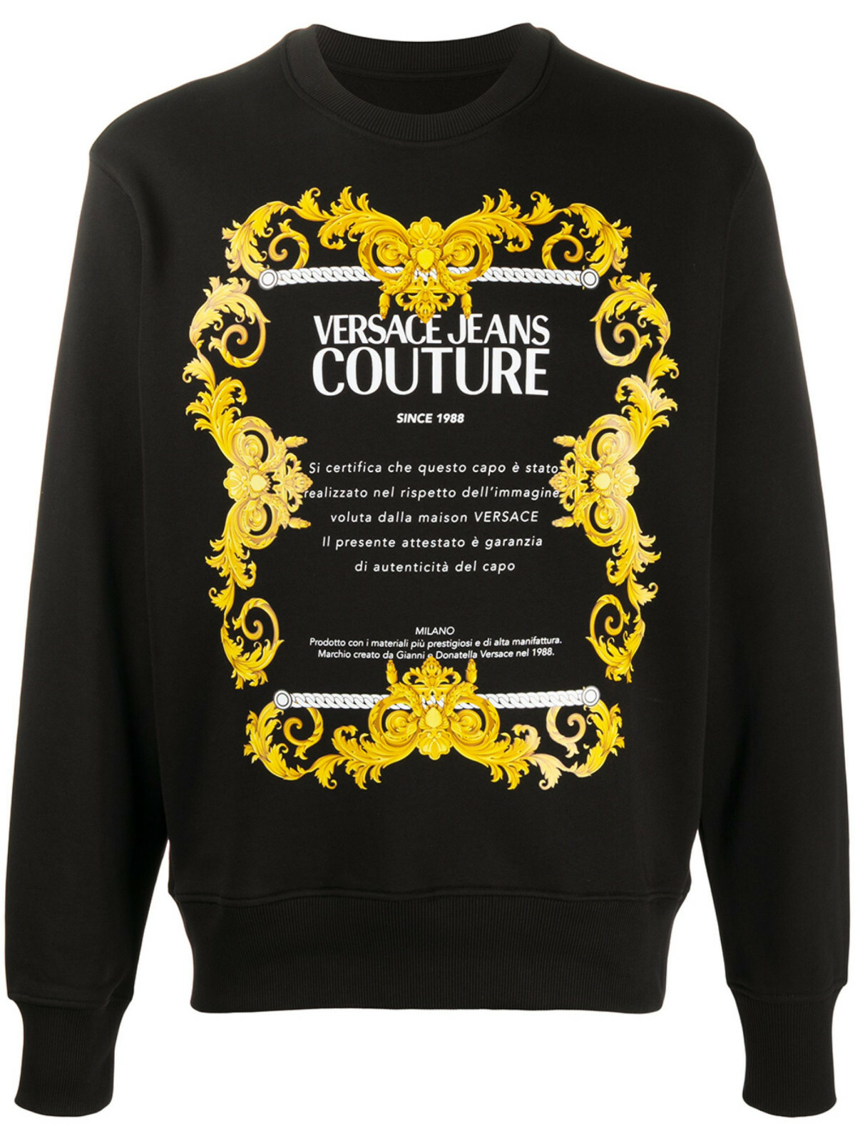 スウェット・トレーナー Versace Jeans Couture Sweatshirt With Logomania Print Versace Jeans Couture LOGOMANIA CIRCLE - Sweatshirt - white