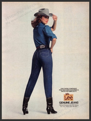 Lee リー　店舗用　販促品　80's 大判　タペストリー　フラッグ Ms Lee Jeans 1980s Print Advertisement 1981 Legs Girl Cowboy