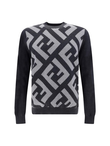 Tシャツ・カットソー FENDI Grey Wool Blend Top Fendi Men's Allover Print Short-Sleeve T-Shirt | Neiman Marcus