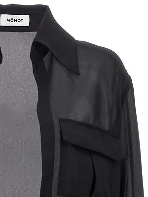 Pre-owned Monot 'georgette' Shirt In Black