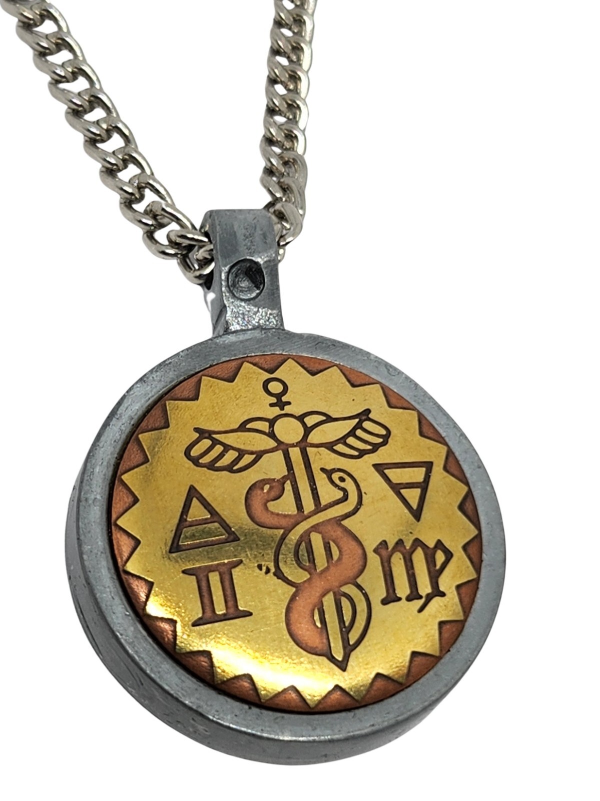 【HERMES】Nomade necklace Mercury Hermes Necklace Pendant Talisman Brass Copper Amulet