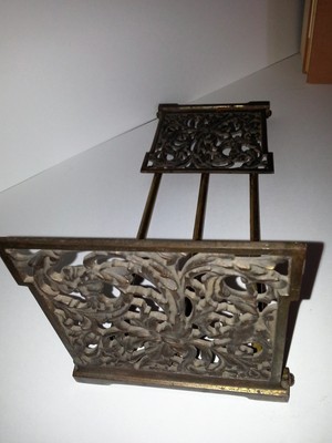 Art Nouveau Rare Mythological Bronze Expanding/Sliding Slide Book Rack/Shelf