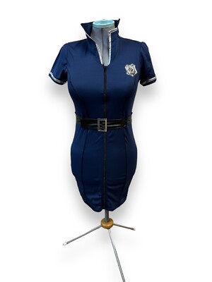 Women's Police Officer Fancy Dress Costume with Hat – Sizes UK 8-22