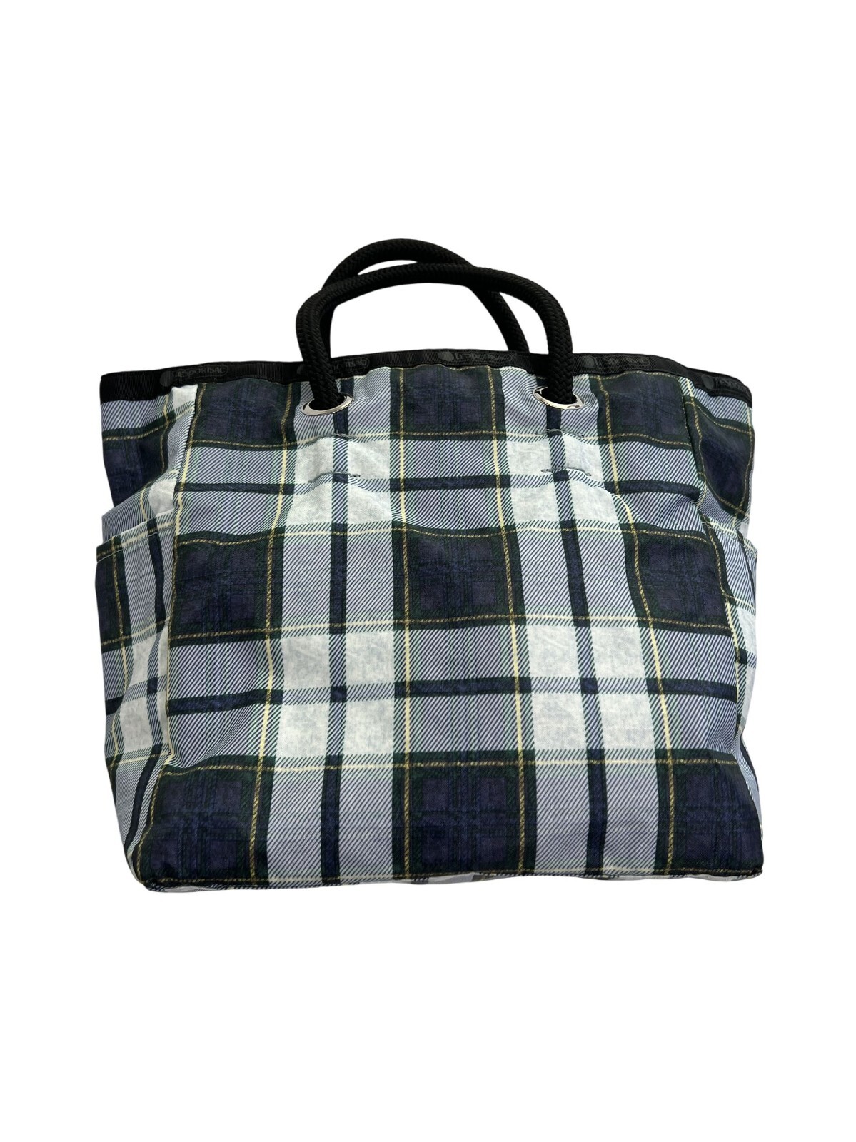 LeSportsac 2 Way Tote Bag in Deep Blue Tartan Black | eBay