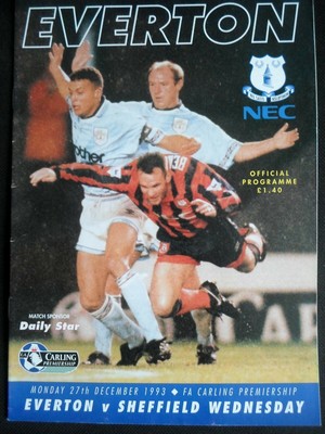 Everton v Sheffield Wednesday        27-12-1993