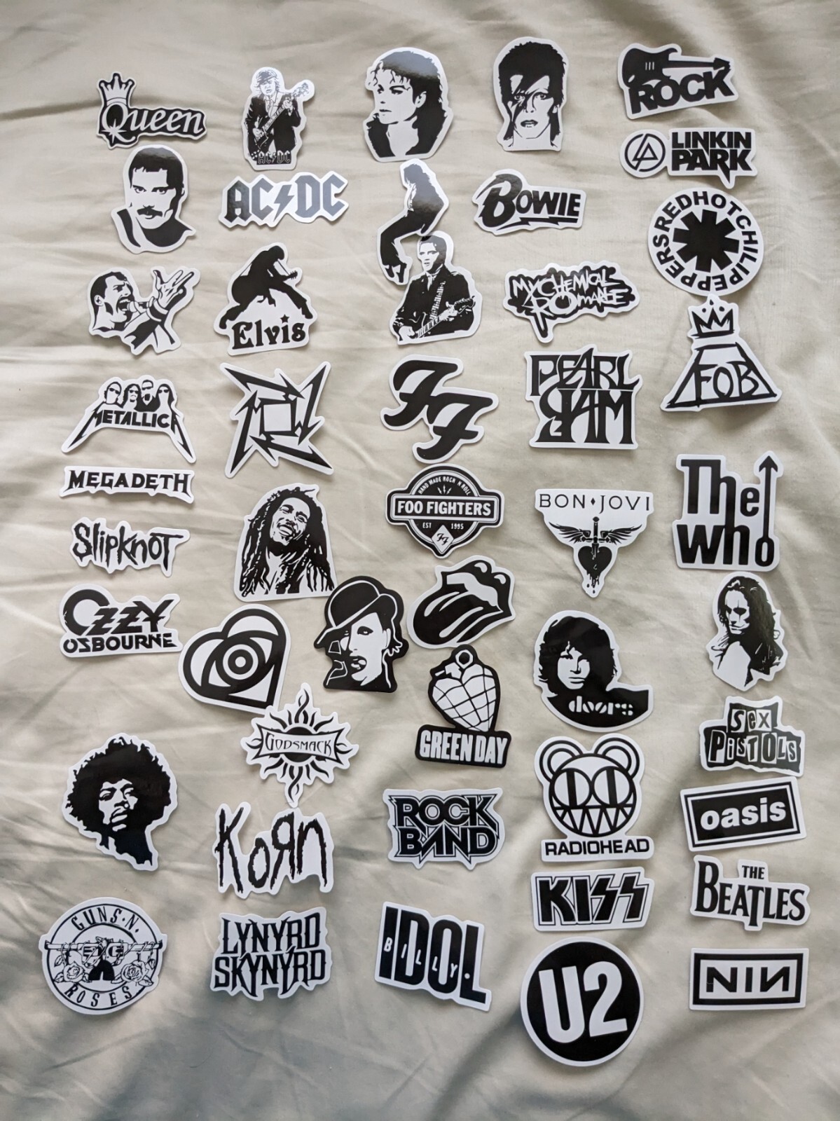 Various Rock Band Stickers 99 cents each save on shipping