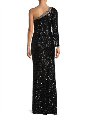 Pre-owned Sachin & Babi Greta Gown In Black - Size 14