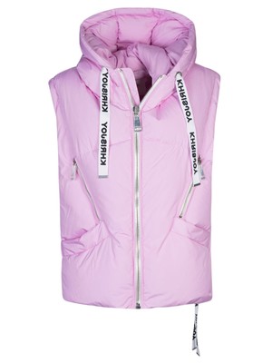 Pre-owned Khrisjoy Logo Zip Hooded Gilet In Pink