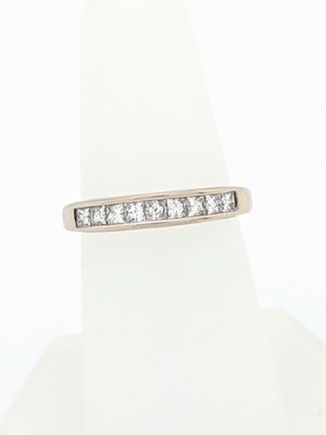 14k White Gold 75ctw Princess Cut Channel Set Diamond Wedding