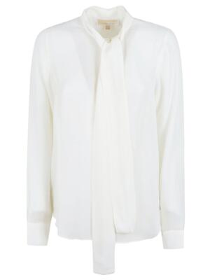 Pre-owned Michael Kors Pussy Bow Blouse In White