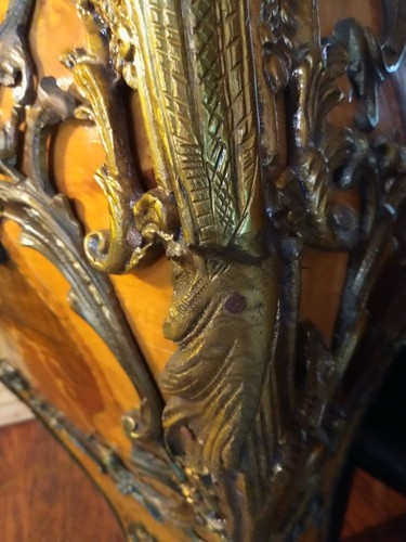 Gorgeous Pair of Louis XV Style Gold Guilt Bronze Pedestals With Marble Tops