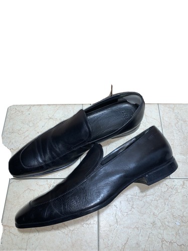 サンダル BOSS Apron-toe Slip-on Leather Loafers Black BOSS - Leather loafers with apron toe - Black
