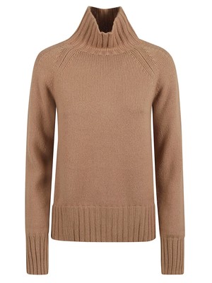 Pre-owned 's Max Mara Camel Mantova Turtleneck In Brown