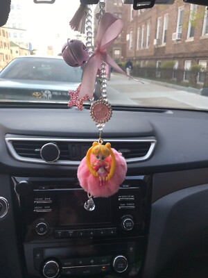 Cute Anime Girl Sailor Moon Usagi Tsukino Car Accessory Rearview Mirror Pendant