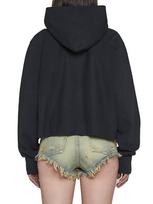 Pre-owned Maison Margiela Logo Embroidered Hoodie In Black