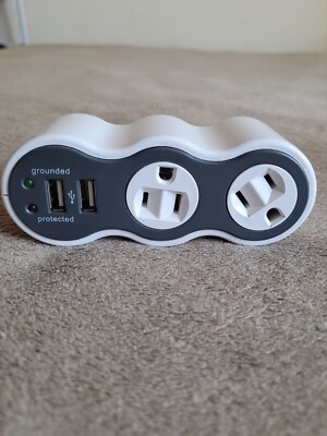 360 ELECTRICAL POWERCURVE MINI SURGE PROTECTOR WITH 2 ROTATING OUTLETS AND 2 USB
