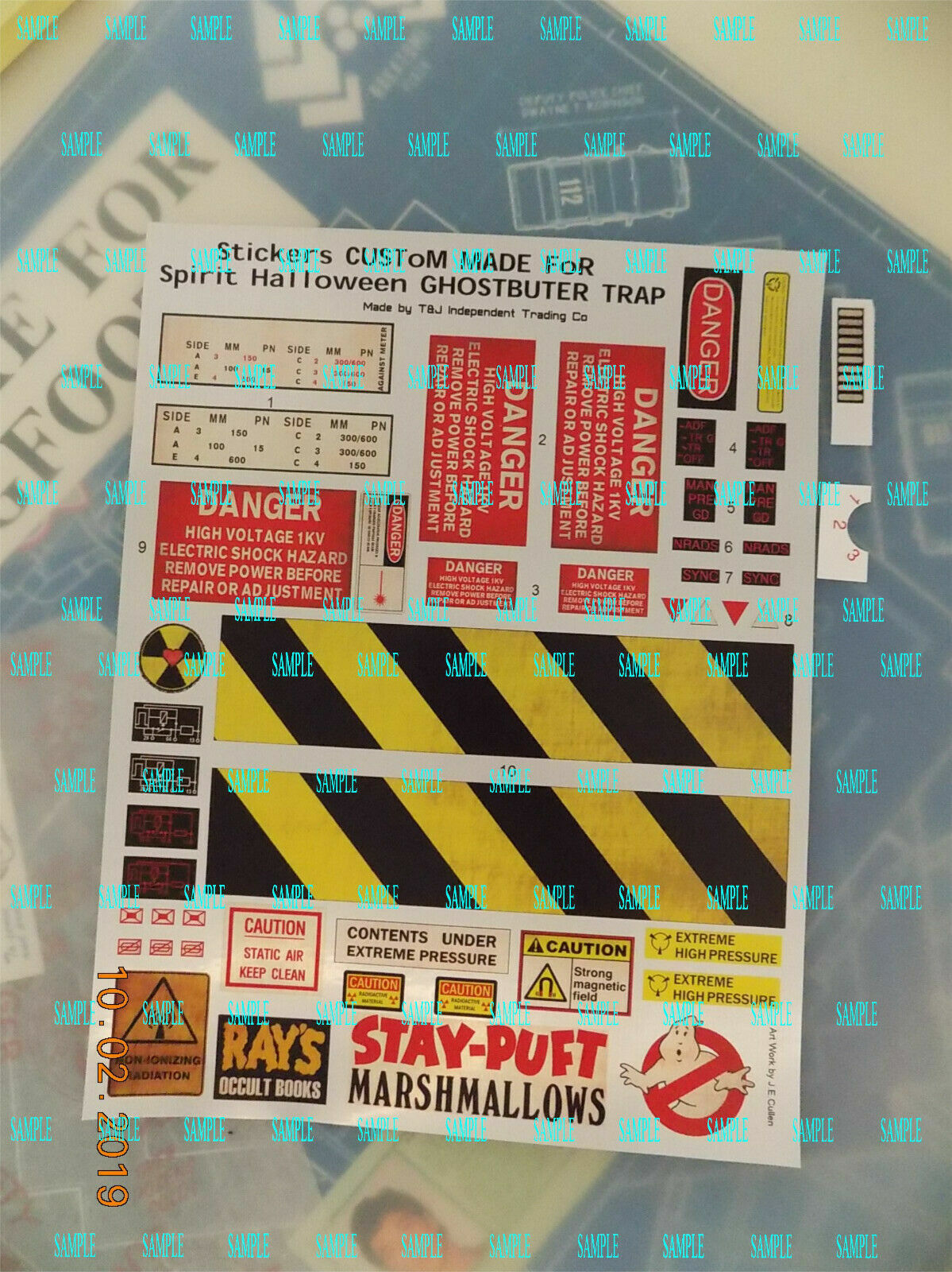 Ghostbusters (Spirit Rubies-Walmat Ghost Trap) Weathered Chrome up grad Stickers