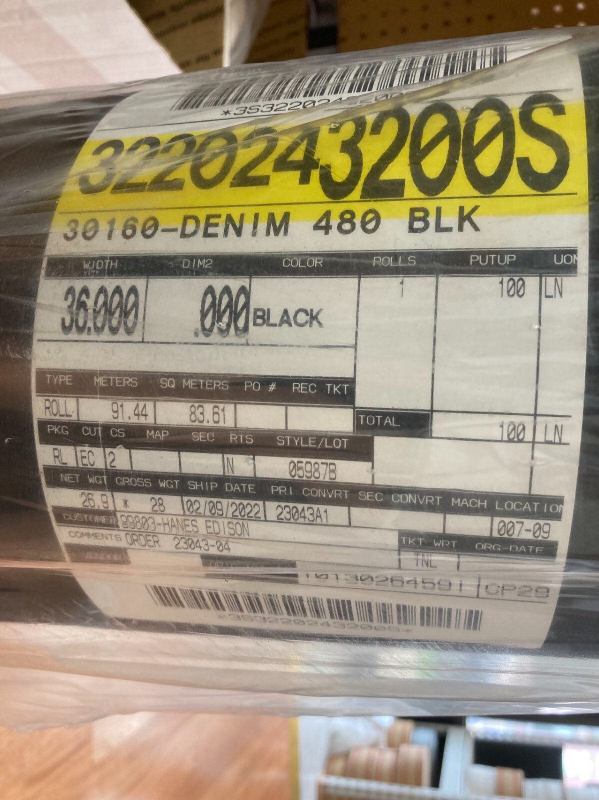 Upholstery Denim 480 Decking & Cambric Fabric. 60 / 40% --- Cotton / Polyester