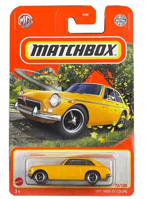 Matchbox 2022 MBX Team MG 73/100 Yellow 1971 MGB GT Coupe