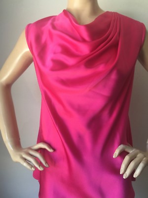 Pre-owned St. John's Bay St John Knit Top Size M Pink Cerise Satin
