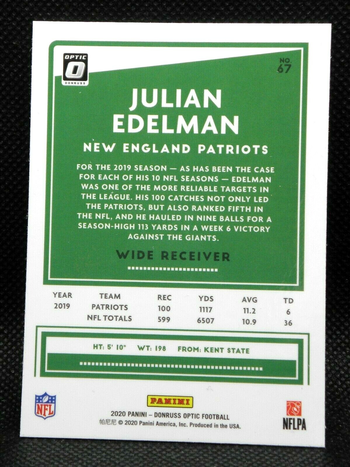 67 Julian Edelman - New England Patriots - Donruss Optic 2020 - Base