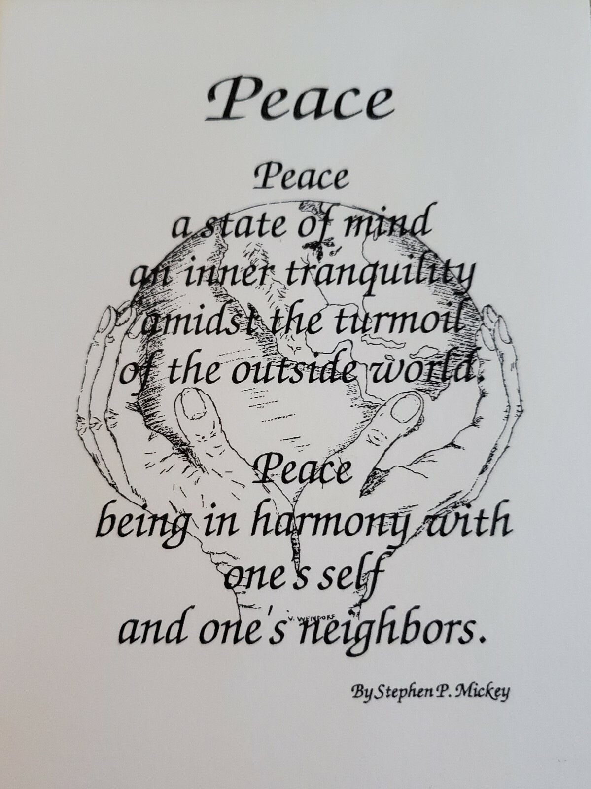 'Peace...A State of Mind' blank greeting card