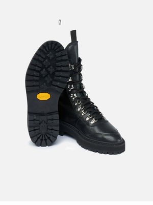 Pre-owned Made In Italy Cb  Tumbled Leather Boots Sirio In Black